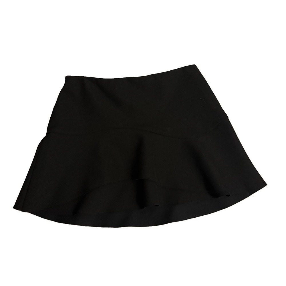 ZARA Black Tiered Mini Skirt Ruffle Boho Coquette Pleated Short Skirt Size M